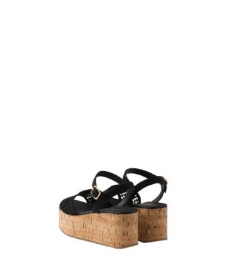  Women's Crochet Wedge Platform Sandals