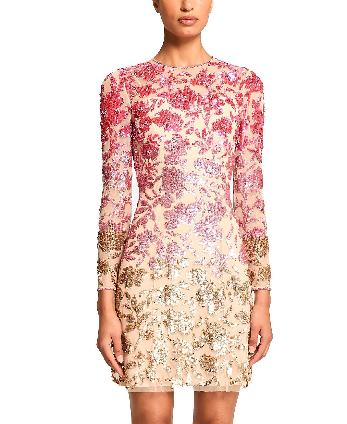 Jenny Packham Jazz Sequin-Embellished Floral-Pattern Mini Dress
