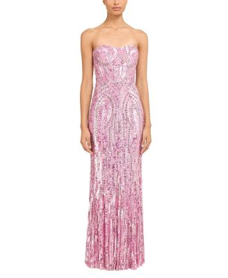  Euphoria Sequin-Embellished Strapless Dress