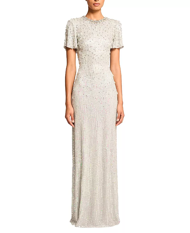 Jenny Packham Serenity Sequin-Embellished Gown