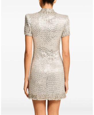 Kitty Crystal-Embellished Turtleneck Mini Dress