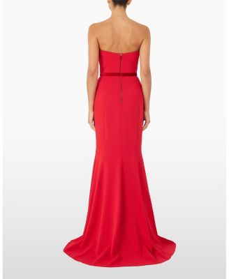  Pamela Bow-Detail Strapless Maxi Dress