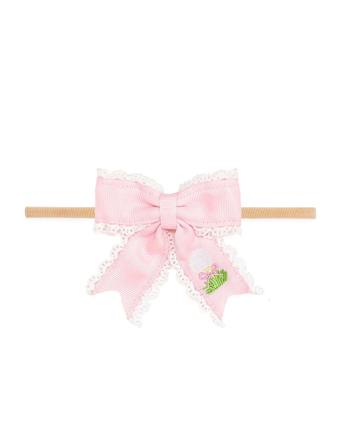 Sweet Wink Girls' Golf Tee Embroidered Lace Bow Baby Headband - Baby