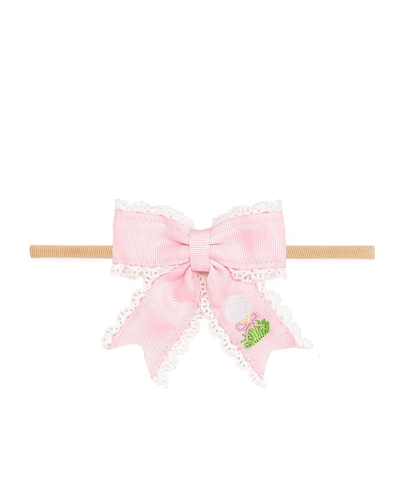 Sweet Wink Girls' Golf Tee Embroidered Lace Bow Baby Headband - Baby