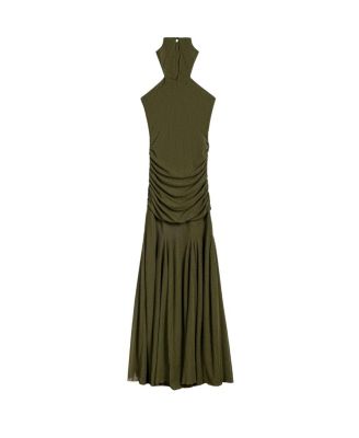 Halter Neck Draped Maxi Dress