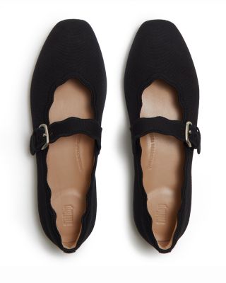 Women's Delicato Wave Edge Canvas Mary Jane Flats