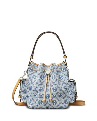 T Monogram Denim Bucket Bag