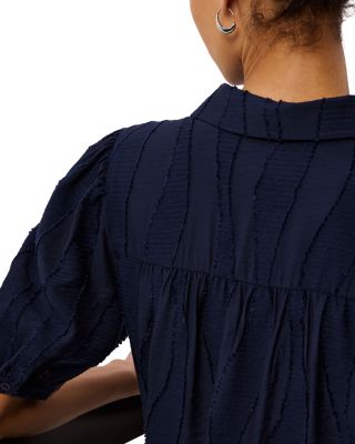 Textured Drop Waist Midi Dress 