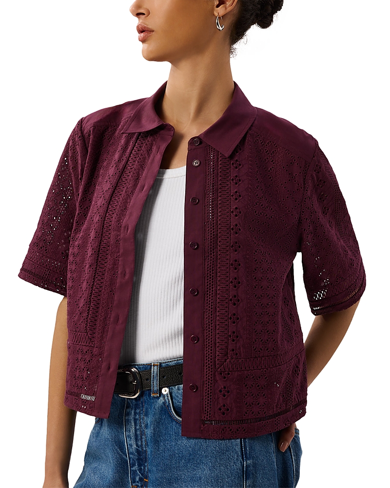 Whistles Broderie Cotton Shirt