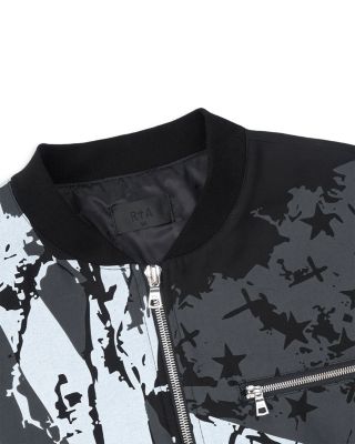 Stripe Flag Printed Bomber Jacket