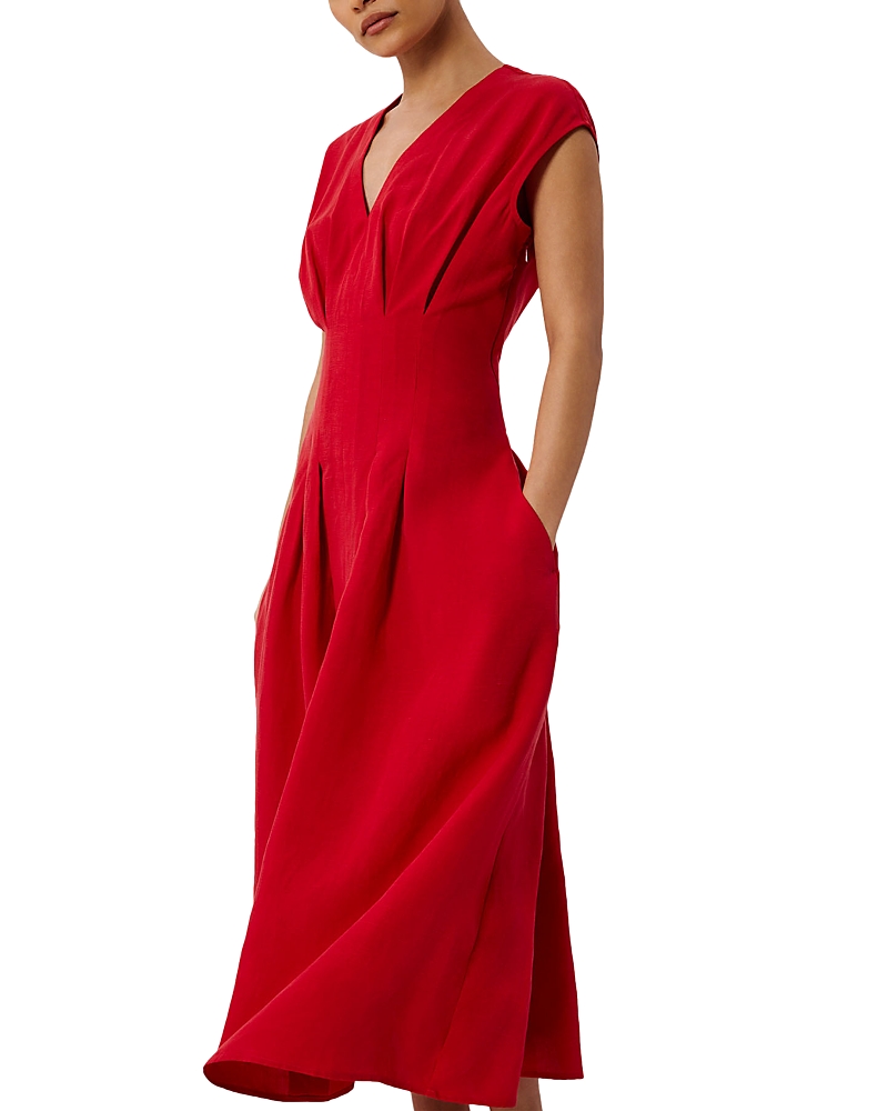 Whistles Petite Panel Linen Blend Dress