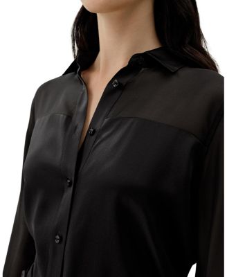  Button Down Silk Organza Shirt