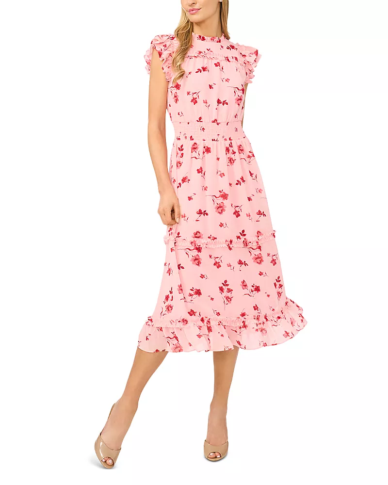 CeCe Flutter Sleeve Midi Dress