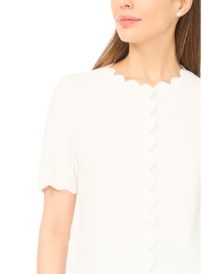 Scalloped Short Sleeve Cardigan