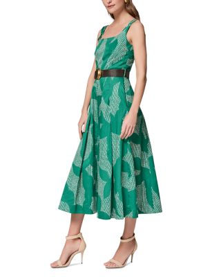 Sleeveless Square Neck Midi A Line Dress