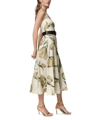 Sleeveless Square Neck Midi A Line Dress