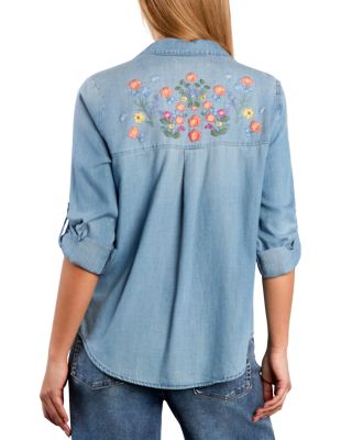 Summer Petal Embroidered Shirt