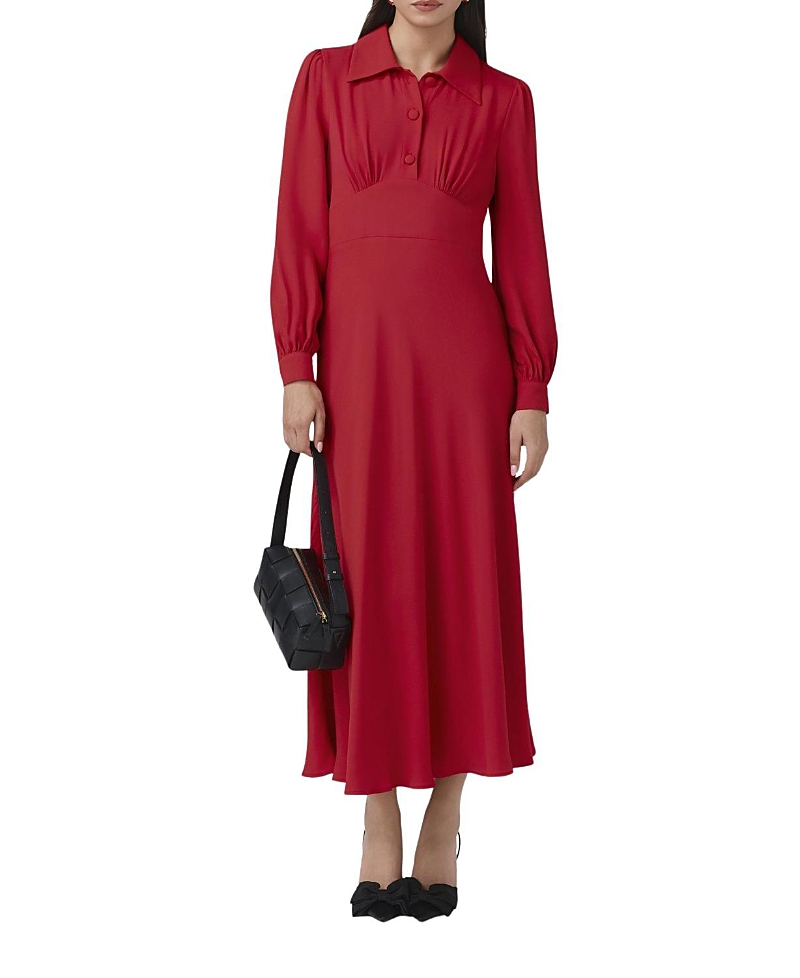 Ghost London Wendy Crepe Collared Neck Midi Dress