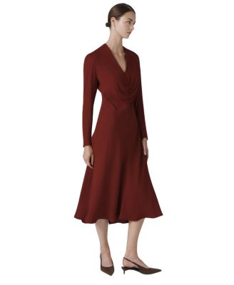 Cecelia Crepe V Neck Midi Dress