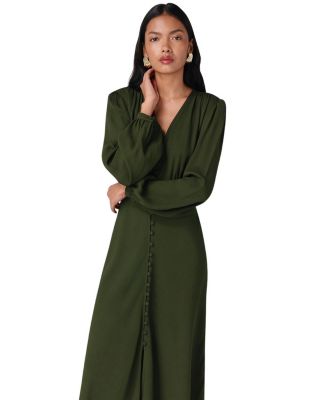 Francesca Crepe Button Up Midi Dress