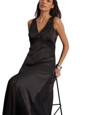 Satin and Chiffon Mix Midaxi Dress