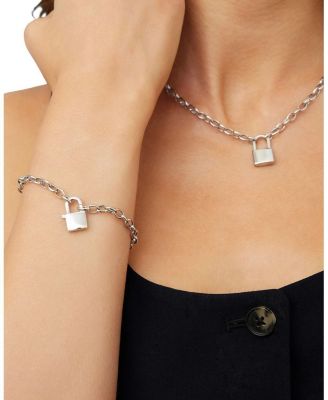  Sterling Silver Lock it Up Connector Clasp Bracelet