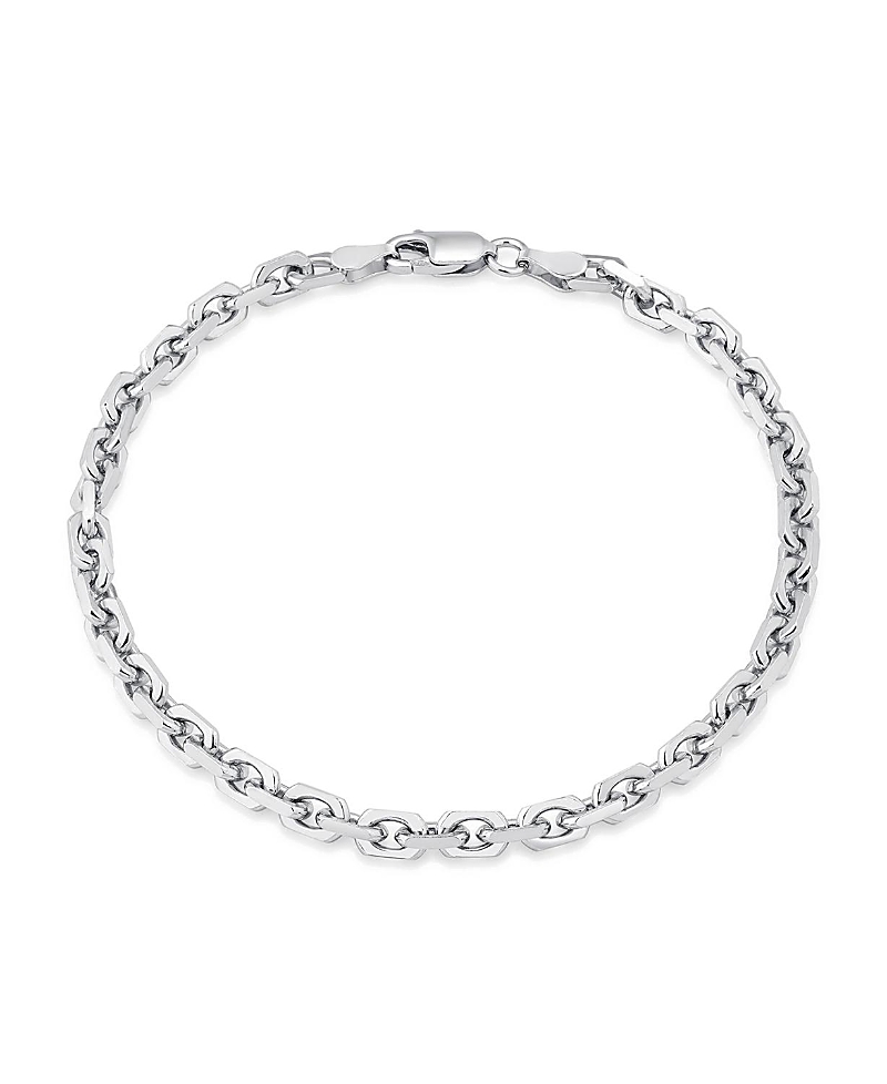 Oradina Sterling Silver Captain Link Bracelet