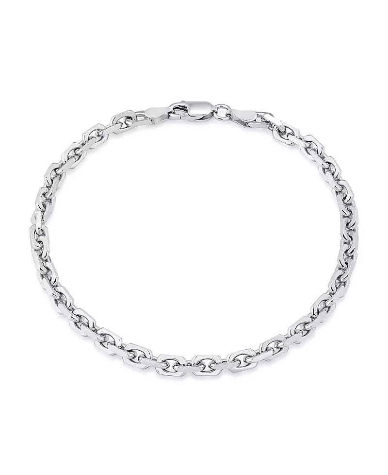 Oradina Sterling Silver Captain Link Bracelet