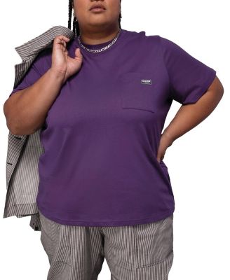 Wildfang Plus The Everyday Pocket Tee Shirt In Purple
