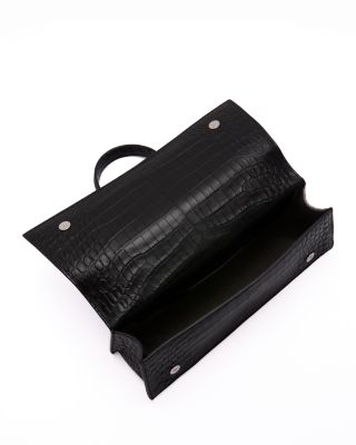 Soft Croc Embossed Leather Handbag