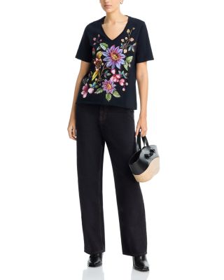 Aivy Raw Hem V Neck Tee