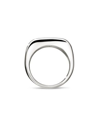 Men's Sterling Silver Icon Engraved Signet Ring