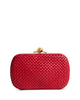 Soft Knot Intrecciato Leather Box Clutch