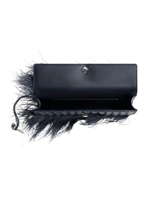 Andiamo Intrecciato Ostrich Feather Clutch