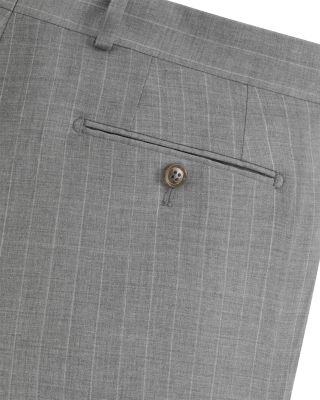 Winter Modern Fit Gray & White Stripe Suit Pants