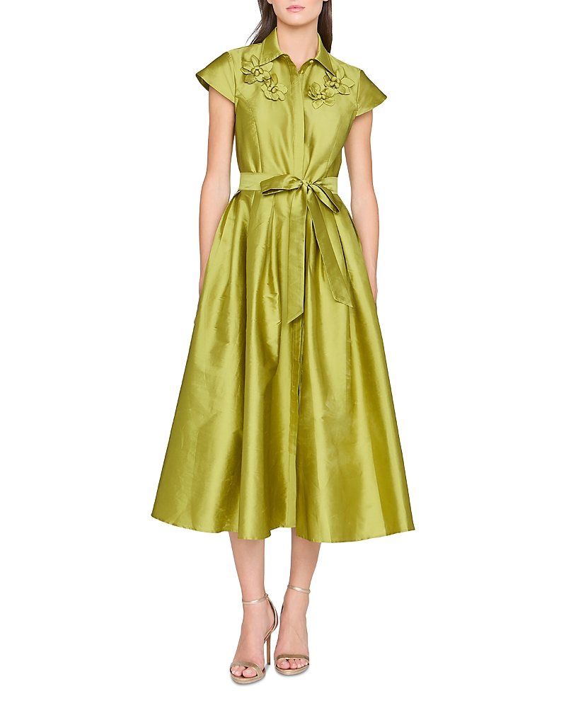 Theia Vada Taffeta Shirt Dress