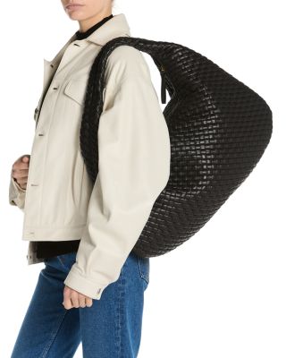 Maxi Veneta Intrecciato Leather Shoulder Bag