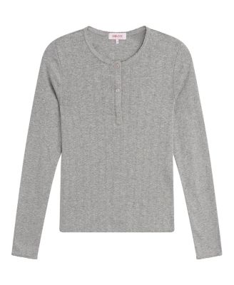  Sloane Pointelle Henley Tee