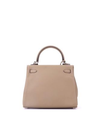 Kelly 25 Handbag Brown Swift with Palladium Hardware