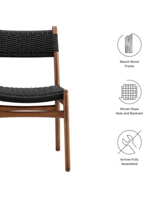 Wynn Rope and Wood Dining Side Chairs, Set of 2