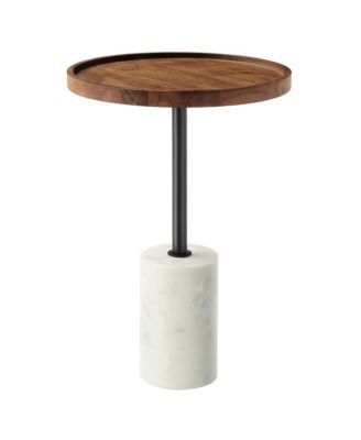 Amina Round Acacia Wood Side Table