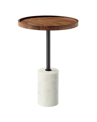 Amina Round Acacia Wood Side Table