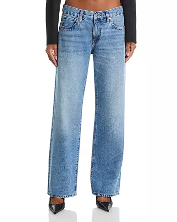 Low Rise Straight Leg Jeans in Static