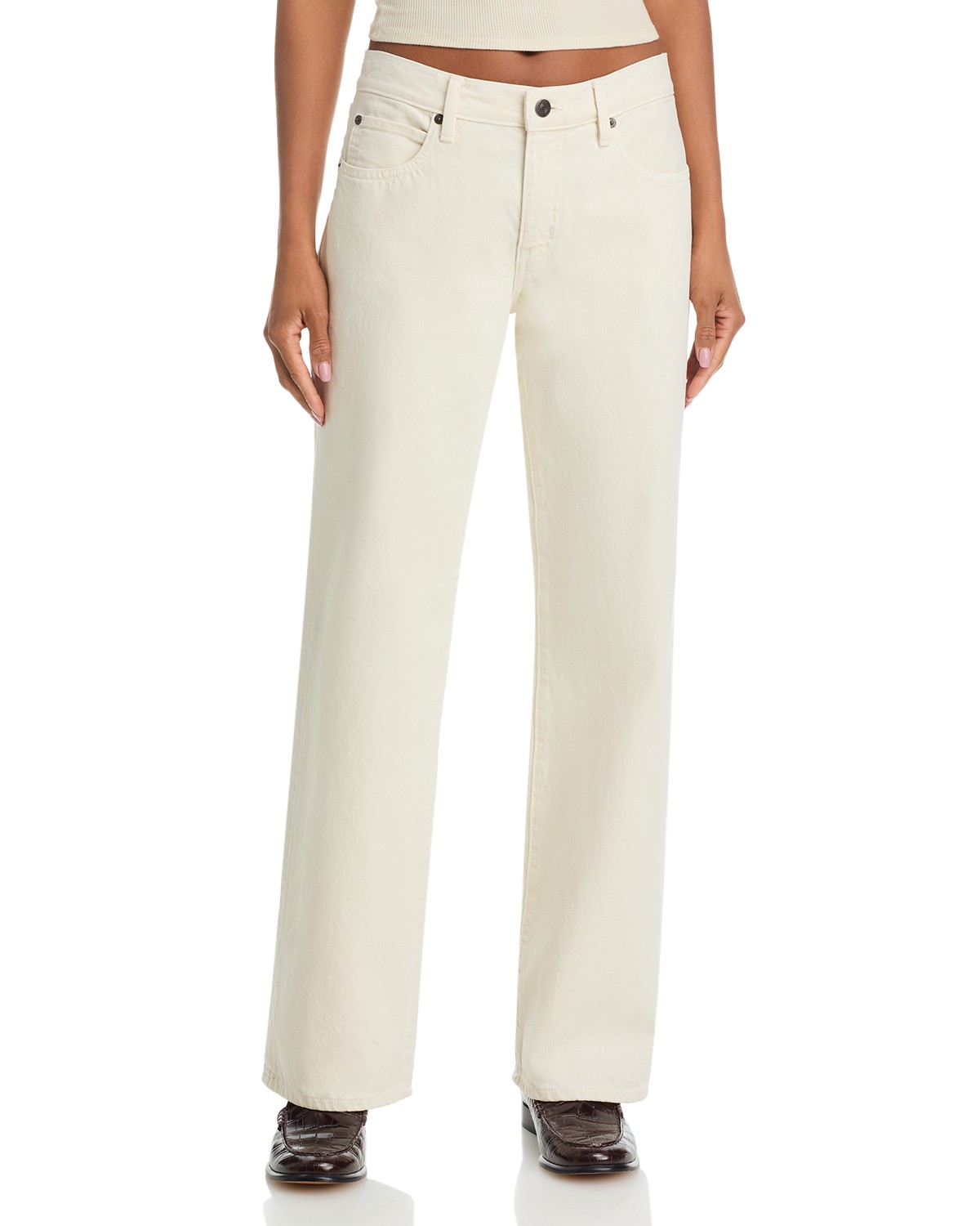 The Saturday Low Rise Straight Jeans in Shell