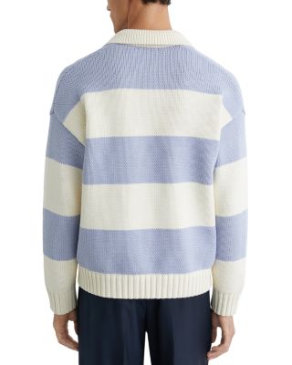 Winger Long Sleeve Open Collar Blocked Polo Shirt