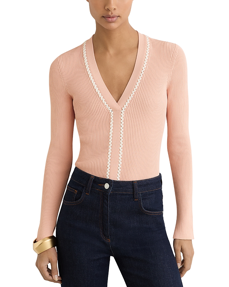 Reiss Lauri Craft Stitch Trim Top