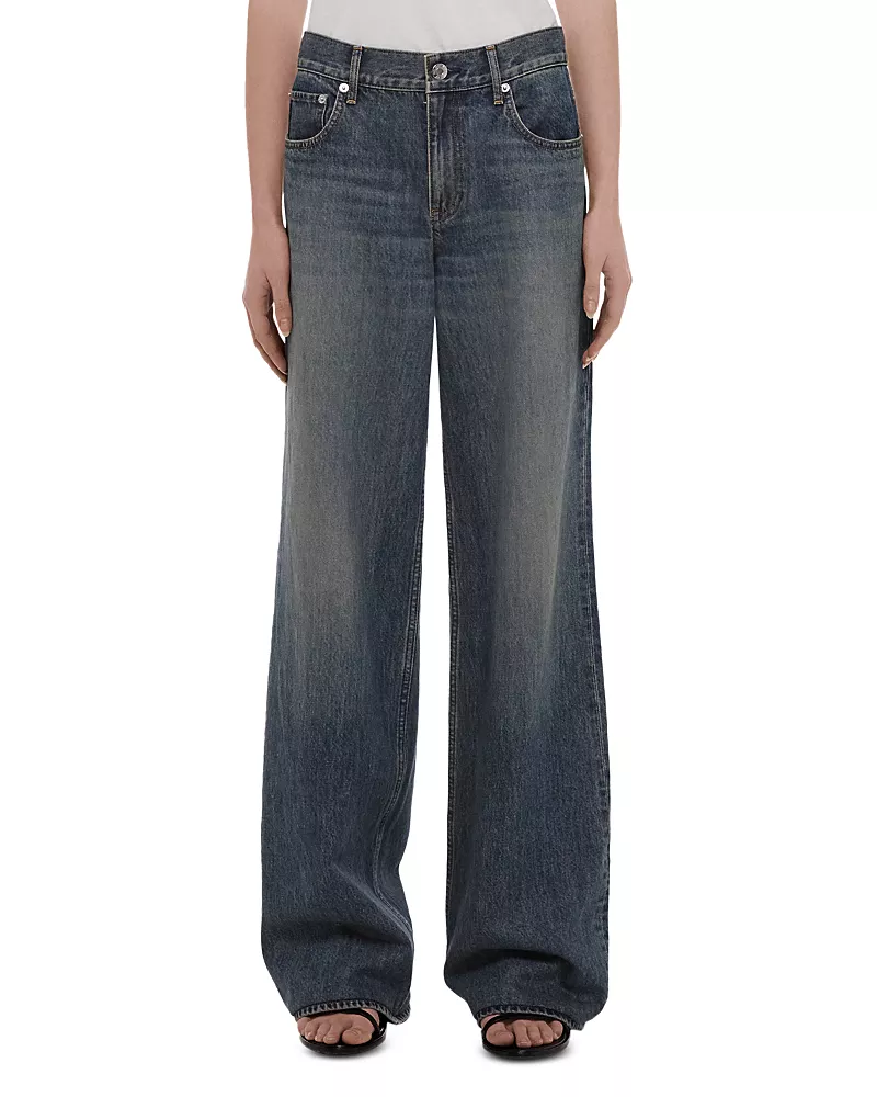 Helmut Lang Wardrobe High Rise Jeans in Tinted Vintage Blue