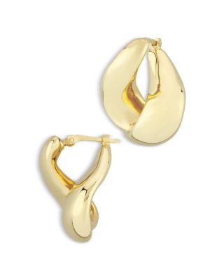 Foldover Hoop Earrings in 14K Yellow Gold