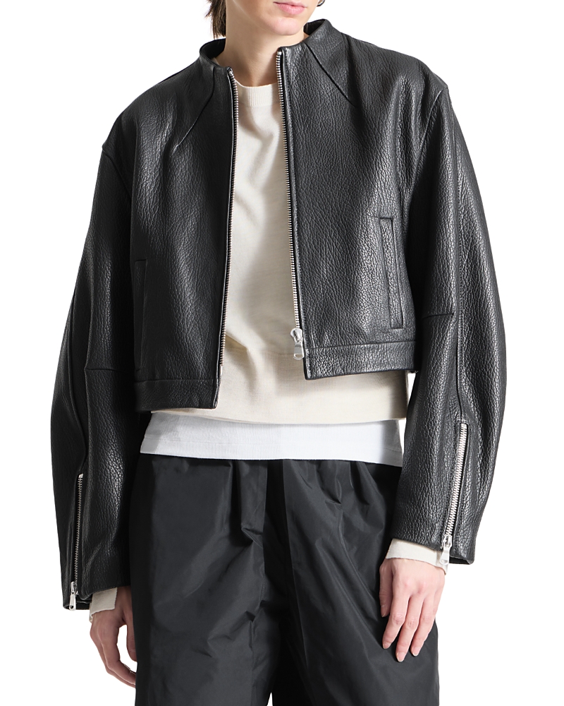 Saint Art Collarless Leather Jacket
