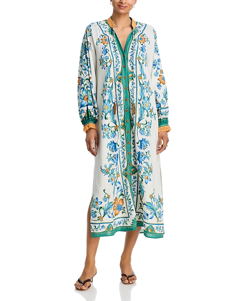Farm Rio Linen Midi Dress Swim Cover-Up